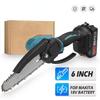 6 Inch 88VF Electric Saw Mini Chainsaw with Li-ion Battery Chains Kit Woodworking Cutter Tool for 18V Battery