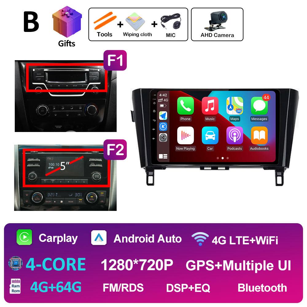 10,1-дюймовый Android 14 автомобильный видео для Nissan Qashqai J11 X-Trail 3 T32 2013 2014 2015 2016 2017 Радиоплеер DSP стерео автоинструменты