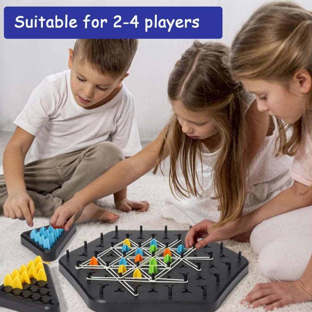 Игра Triggle, игра Triggle с резиновой лентой, настольная игра Triggle, игра в треугольные шахматы, подходит для 2-4 игроков