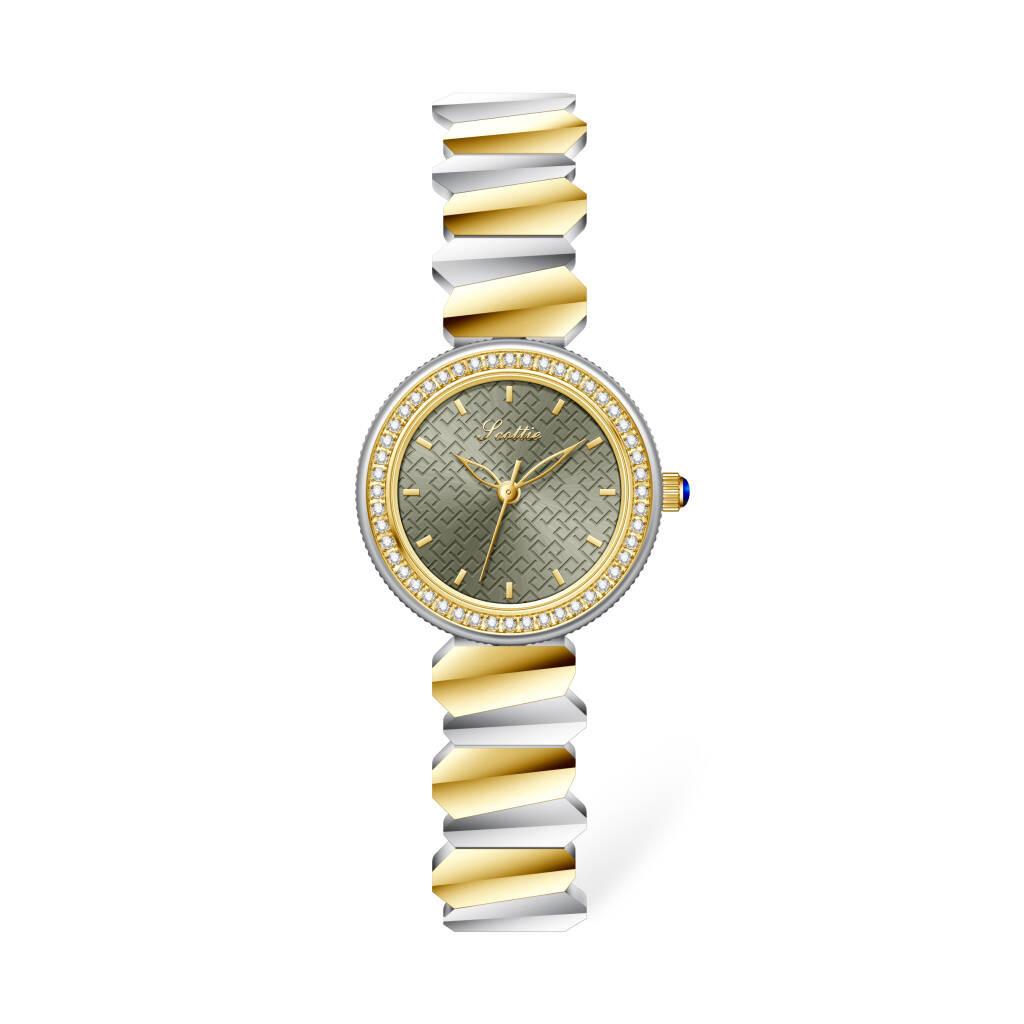 9788B Irregular twist steel belt with diamonds fashion women's watch