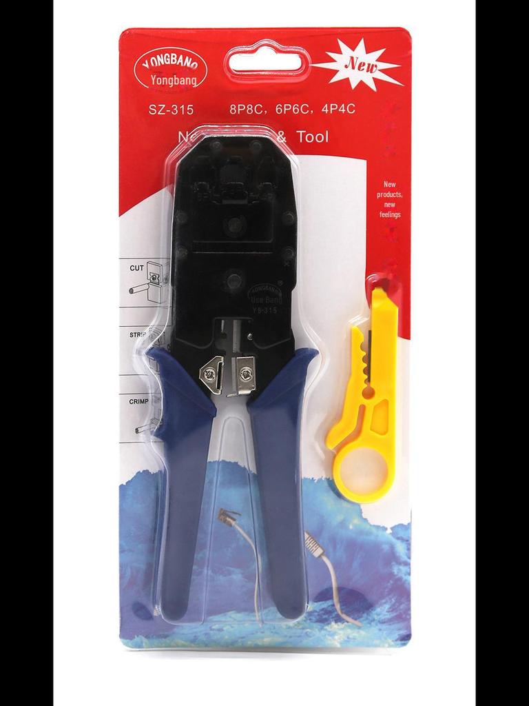 Yongbang Multi-function Network & Telephone Cable Crimping Pliers - 8P/6P/4P Universal Tool