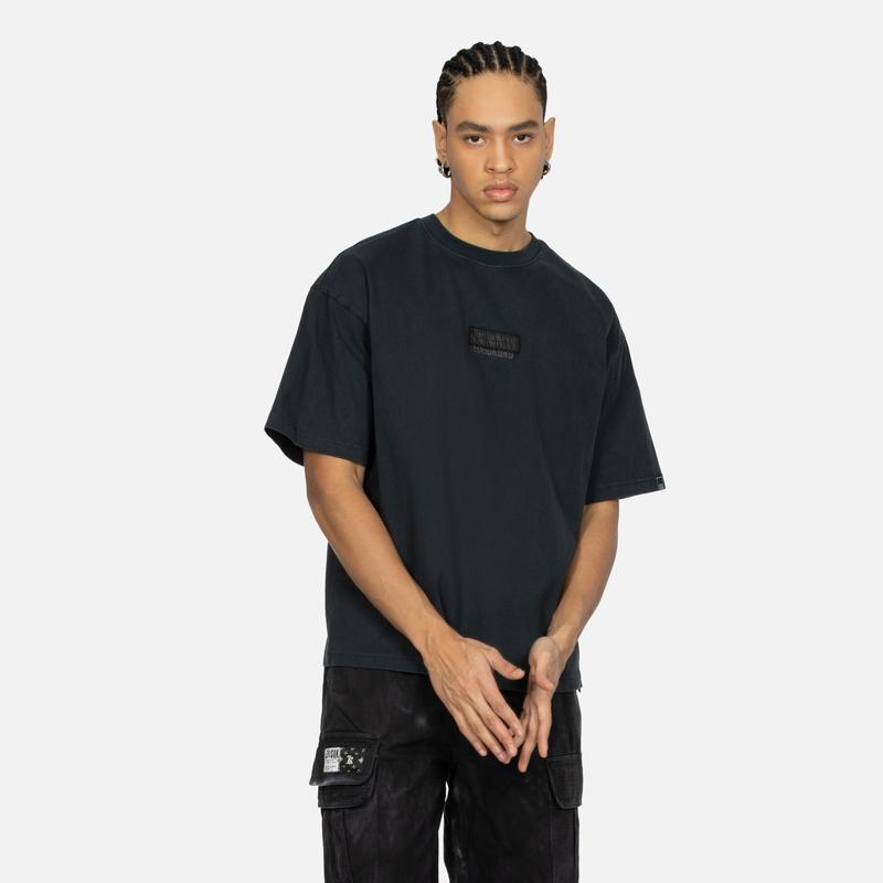 Evisu Мужская футболка оверсайз с вышивкой 'Home God' Черная 2ESGNM4TS5138LFCT