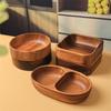 Acacia Wood Snack and Side Plate Set: Fruit, Dessert, Salad, and Kids' Divided Plates