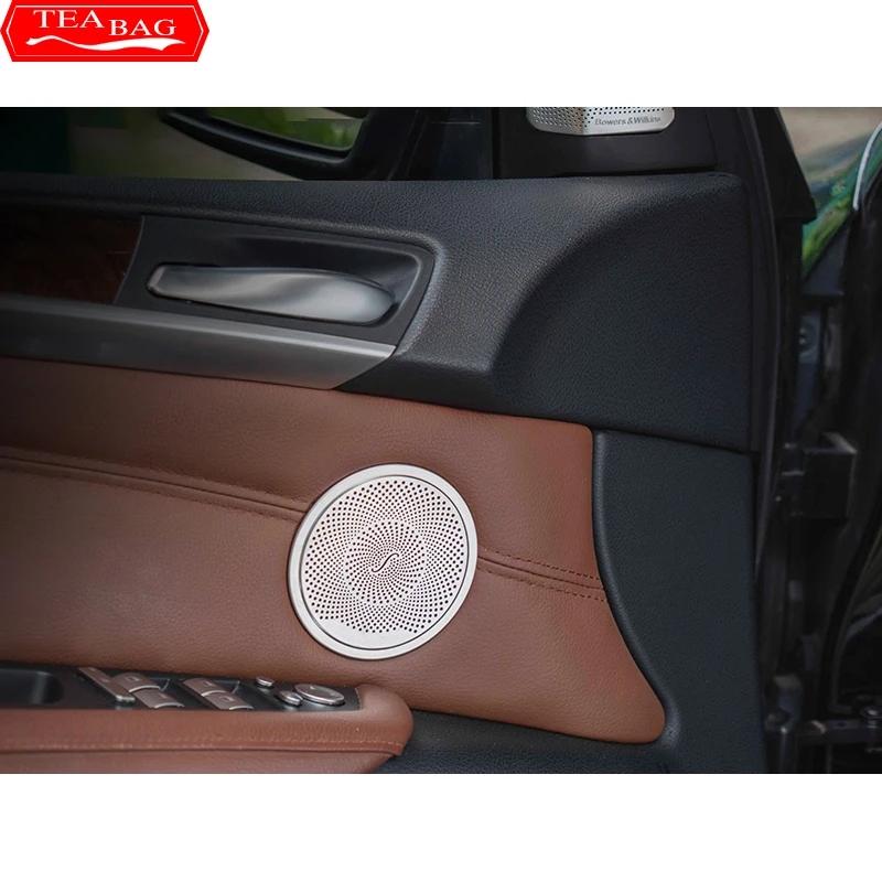 Автомобильный стереодинамик с левым рулем и правым рулем, наклейка на дверь, чехол для BMW X5 E70 F15 2008-2018, отделка из нержавеющей стали, автостайлинг, авто