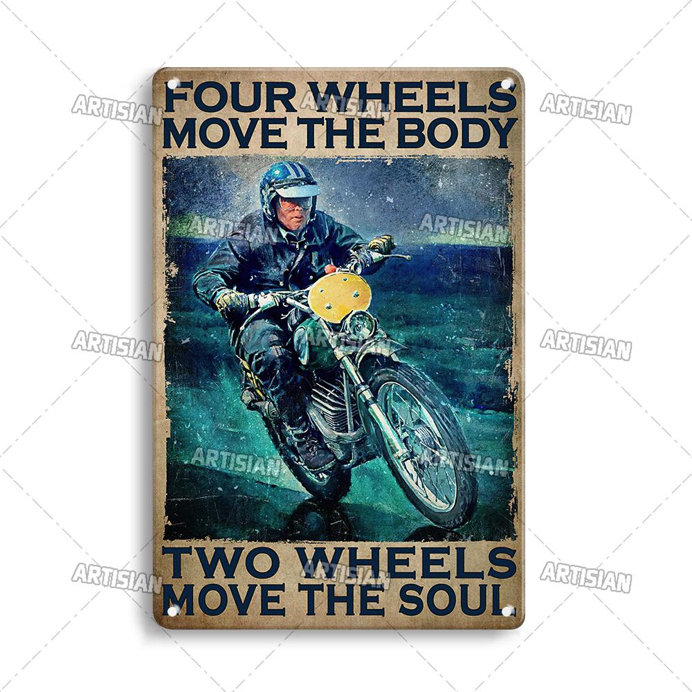 Retro Motorcycle Metal Tin Sign Classic Metal Plaque Man Cave Garage Wall Decorative Rusty Metal Sign Industrial Decor