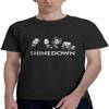 Ktfvgng Мужская футболка с коротким рукавом Shinedown Хлопковая с круглым вырезом Повседневные спортивные топы Тренировочные майки