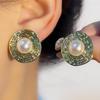 Korean Irregular Baroque BImitation Pearl Round Stud Earring for Women Gold Color Earring Jewelry Simple Valentine's Day Gift