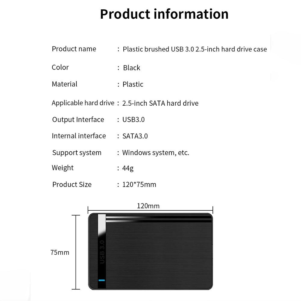 Корпус для жесткого диска Корпус для жесткого диска 2,5 дюйма Поддержка 6 Гбит/с Мобильный Внешний жесткий диск Чехол для ПК Ноутбук