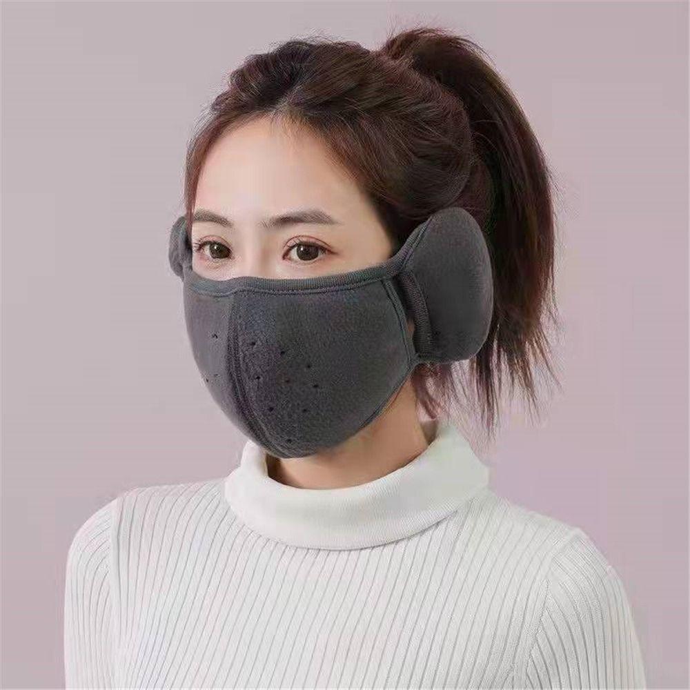 Women Female Breathable Windproof Cold-proof Earmuffs Fleece Mouth Cover Warm Masks Ear Warmer