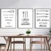 Canvas Painting Black and White Cooking Tableware Posters for Kitchen Decor Dining Room Decor Wall Pictures Canvas Art Cuadros