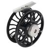 Черная 5 6 Катушка для нахлыста из алюминиевого сплава с кнопкой сброса Катушка для нахлыстовой рыбалки с большой шпулей для пресной и соленой воды