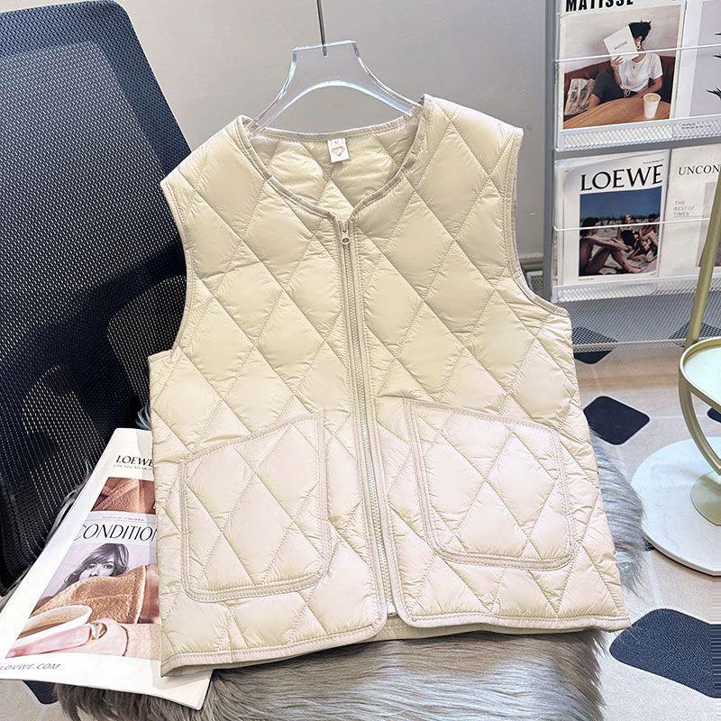 Autumn and Winter New Down Cotton Vest Inner Wear Women's Light and Slim Short Cold and Warm Liner Vest