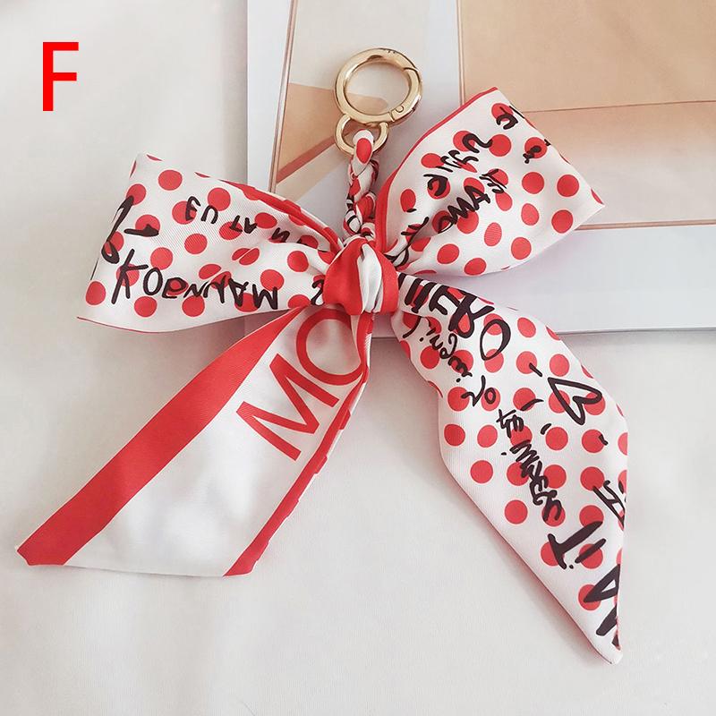 1 шт. Подвеска-сумка, Подвеска-брелок для ключей автомобиля, Модный брелок с бантом, Корейский шелковый платок с цветущей вишней