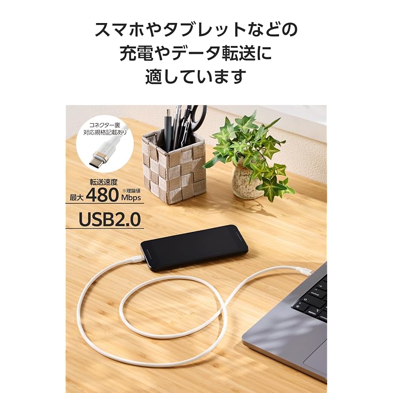 Кабель ELECOM USB Type C длиной 1 м, мощностью 100 Вт, совместимый с технологией PD для быстрой зарядки, силиконовый материал, гладкий и мягкий [смартфон MacBook/iPad/Galaxy/Android, планшет и т. д.]