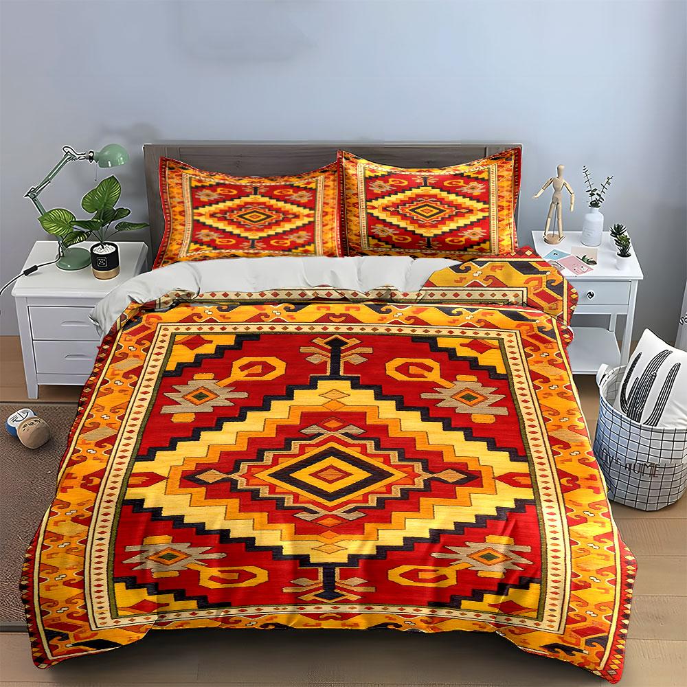 Geometric diamond tribal pattern. Bedding sets Duvet cover sets Duvet covers Pillowcases(1* Duvet Cover 2* Pillowcases without duvet insert)