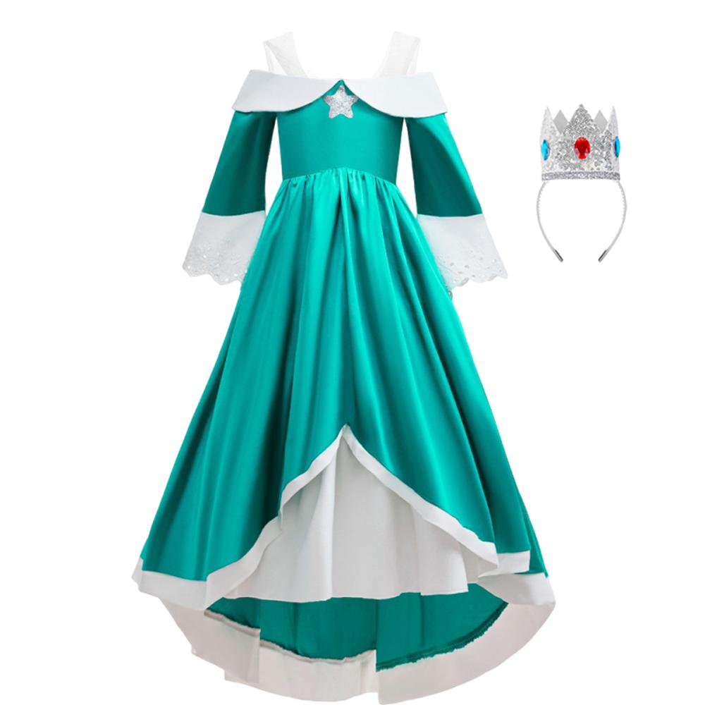 New Girls Cosplay Halloween Rosalina Princess Dress Carnival Party Birthday Outfit New Game Movies Costume Dress