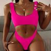 1011 New European and American Navel-showing Sexy Bikini Pure Desire Wind One-piece Swimsuit Women's Beach Hot Spring Swimsuit