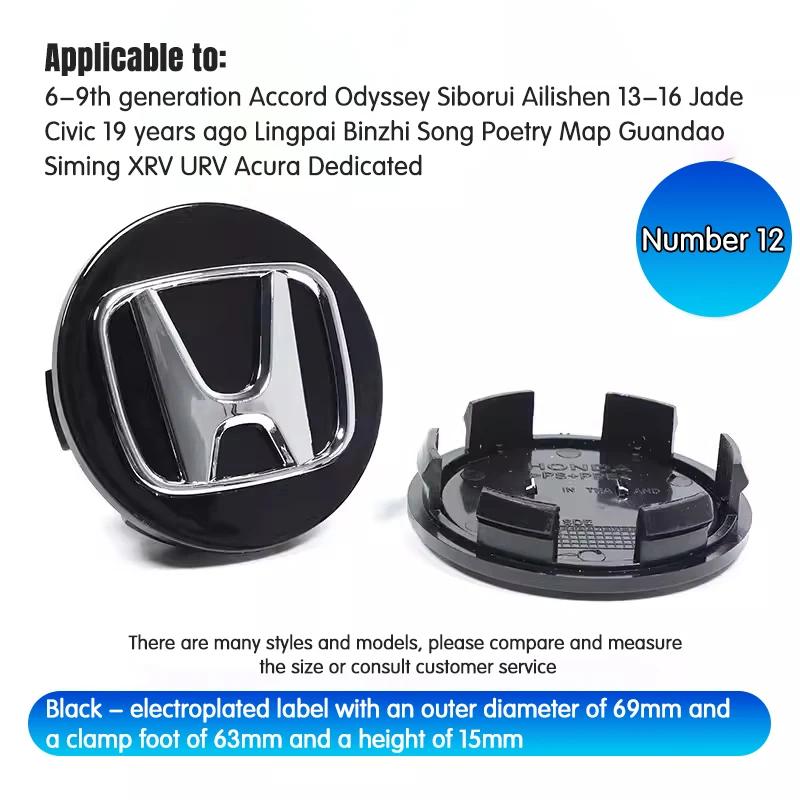 4Pcs 69mm 62mm 58mm Car Wheel Center Hub Cap Caps Emblem Logo classic style For Honda Civic Accord Fit CRV Jazz Odyssey Prelude