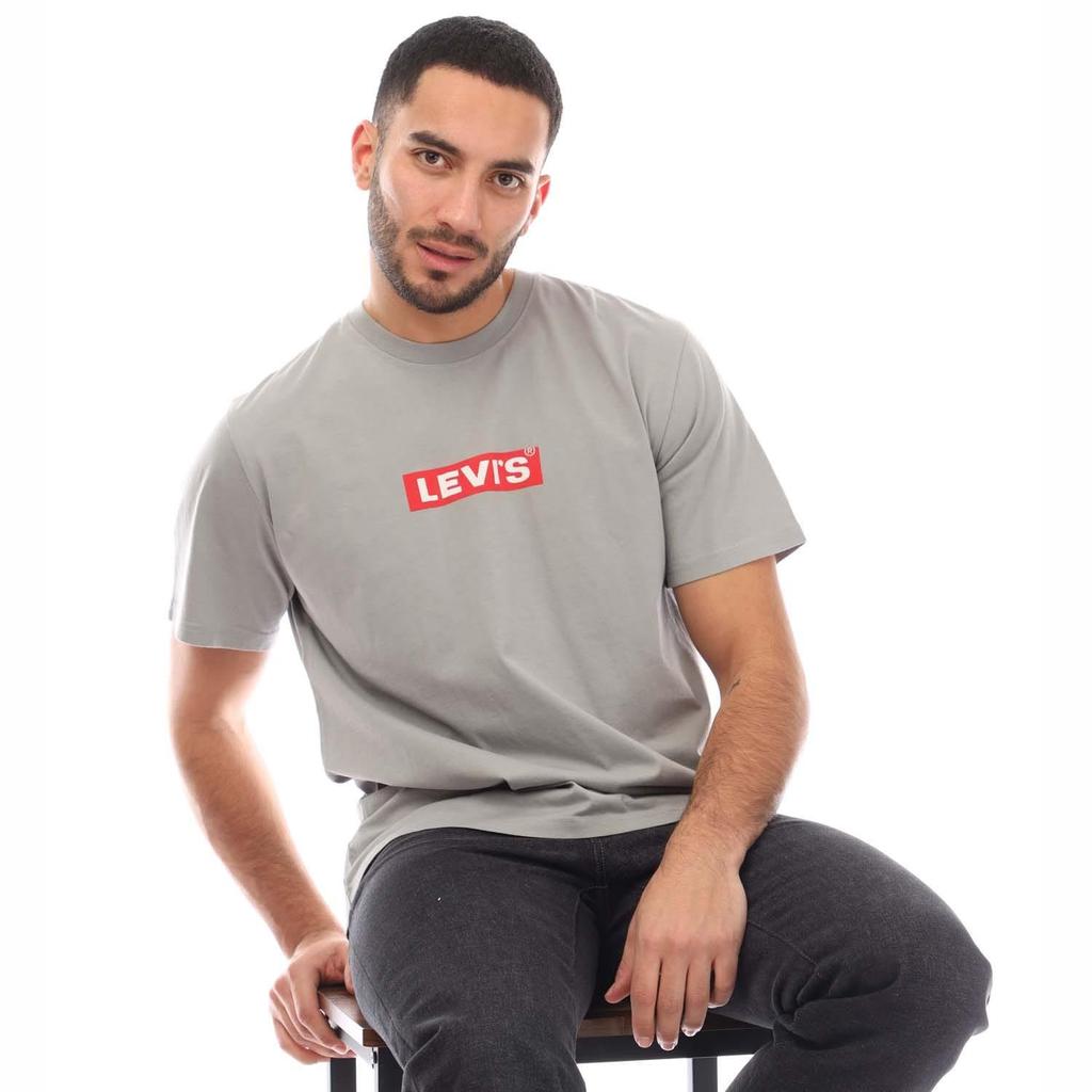 Levis Mens Box Logo Relaxed Fit T-Shirt