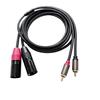 Audio Cable 2RCA to Dual XLR (Male/Female) 0.5/1/2/3M for Amplifiers Mixers Speakers - Audio Connection Cord 5