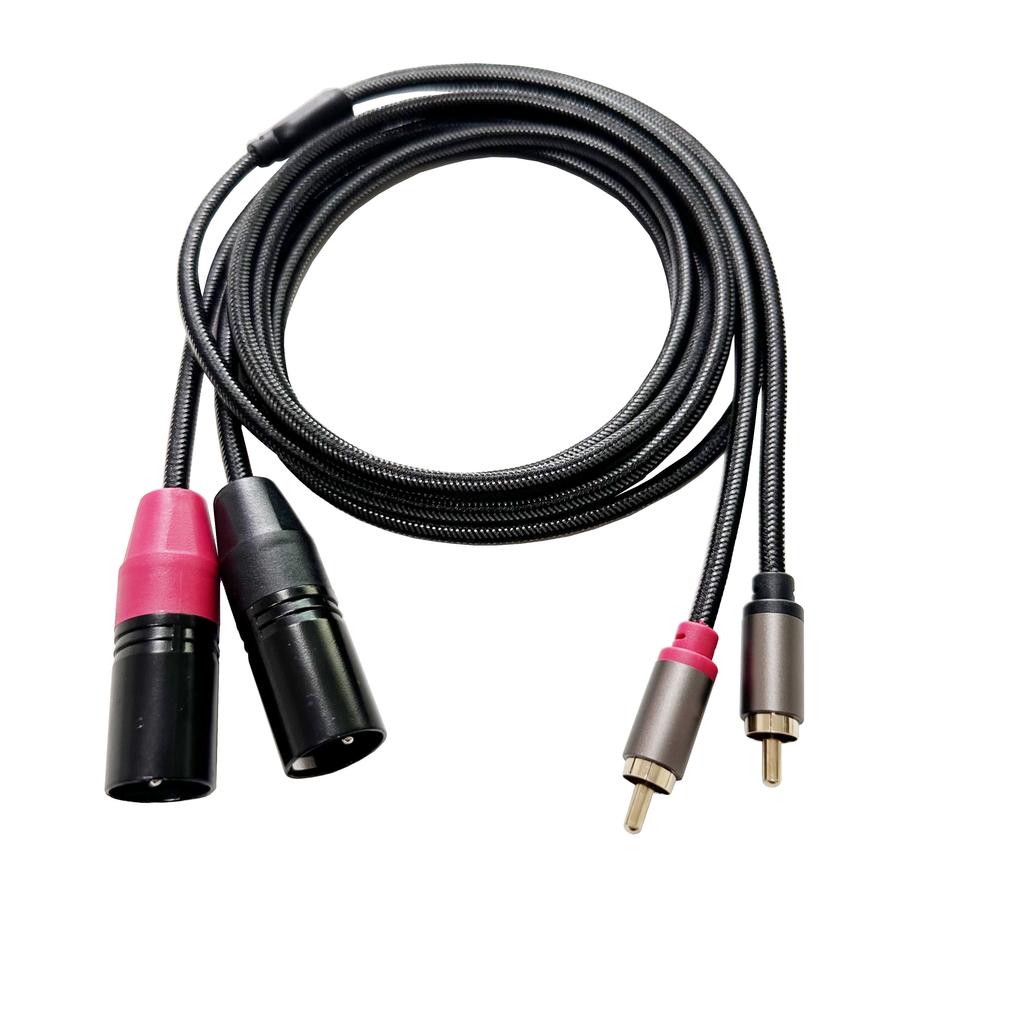 Audio Cable 2RCA to Dual XLR (Male/Female) 0.5/1/2/3M for Amplifiers Mixers Speakers - Audio Connection Cord 5