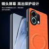 Чехол для Oppo K13 Turbo Pro Кожаный с узором под крокодила Magsafe Индивидуальные металлические кнопки Матовый Противоскользящий захват Мягкая крышка-чехол