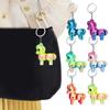 Multi Jointed Horse Keychain Gradient Color 3D Printed Animal Figurine Miniature Horse Pendant Backpack Bag Desk Decoration