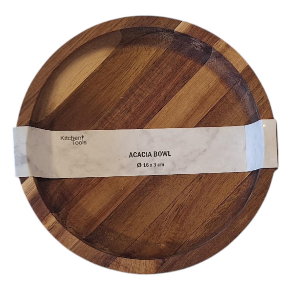 PLATE MADE OF ACACIA WOOD FOR SERVING TRAY 16 x 3 cm