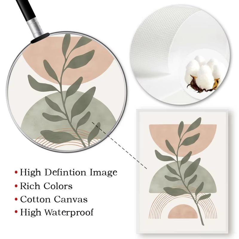 Бохо Зеленый Лист Солнце Радуга Геометрия Настенное Искусство Холст Живопись Абстрактные Линии Постеры и Принты Картины для Декора Гостиной