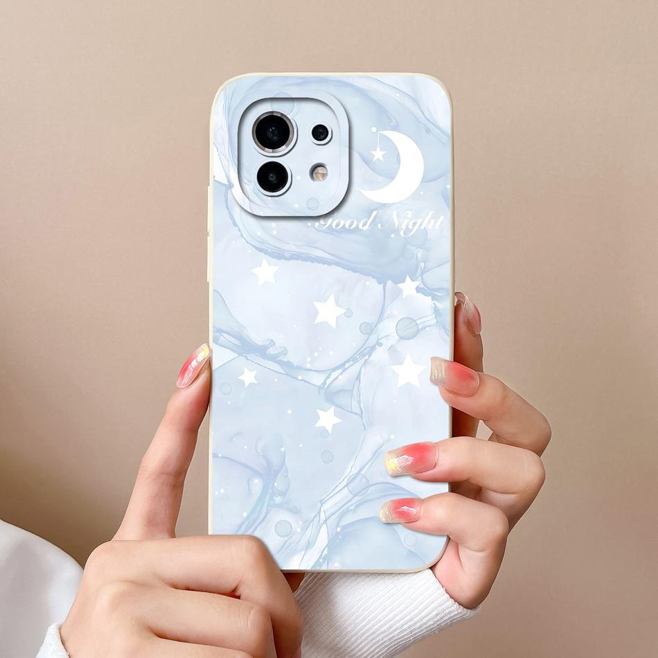 For Xiaomi Mi 11 Lite/Mi 11 Pro Phone Case Full Protection Cute Back Cover For Mi11 Lite Mi 11Pro Soft Liquid Silicone Bumpers