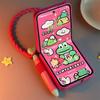 Z Flip7 Case with Stylus Cartoon 3D Phone Cases for Samsung Galaxy Z Flip7 ZFlip6 ZFlip5 ZFlip4 ZFlip3 /Xiaomi mix flip Cases with Strap Lanyard