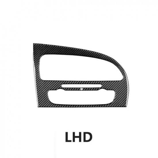 LHD Carbon Fiber Car Interior Center CD Panel Cover Trim For Seat Leon 2005-2012