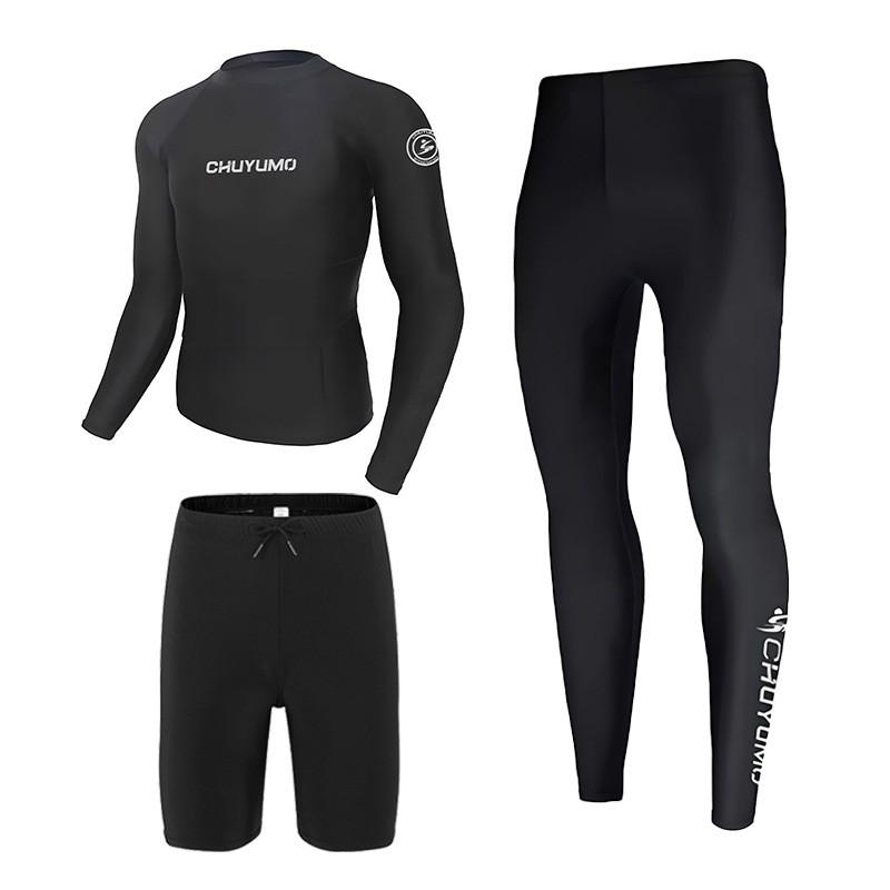 Men Women Quick-Dry Rash Guard Set UV Protection Swimwear Surfing Diving Snorkeling Beach Sports
