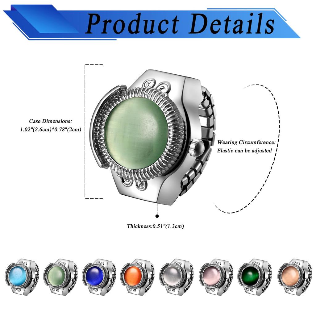 Ring Watch Opal Free Cute Antique Ring Watch Numerals Analog Waterproof Quartz Watch Alloy Stainless Steel Silver Birthday Christmas Day Girlfriend