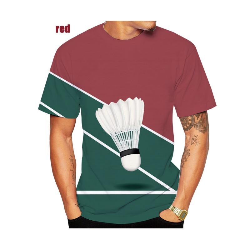 Мужская повседневная футболка с коротким рукавом с принтом «Бадминтон» на 3D-принте Мужская футболка