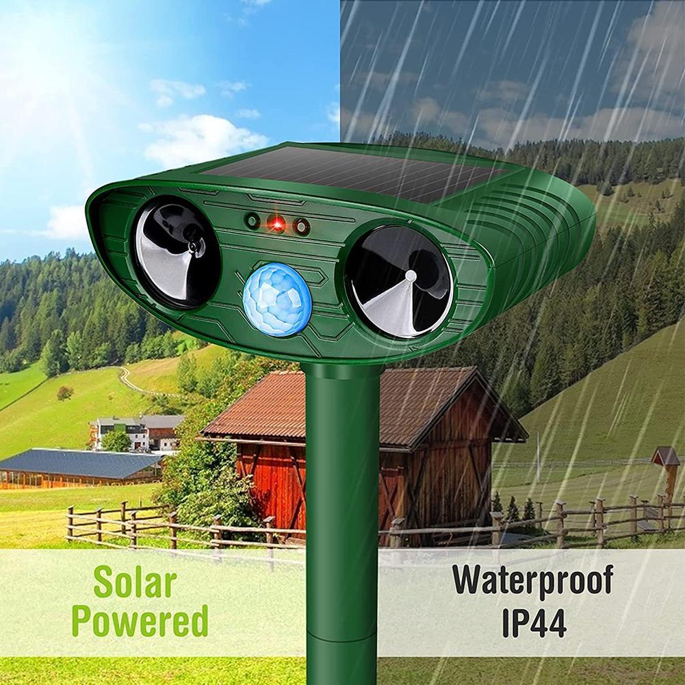 Ультразвуковой отпугиватель кошек и собак для улицы, на солнечной батарее, перезаряжаемый, садовый отпугиватель, отпугиватель кошек, водонепроницаемый отпугиватель животных