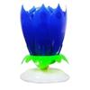 Musical Candles - Fashion Party - Lotus Flower - 14 Pieces - Blue Color - 11 Cm Height