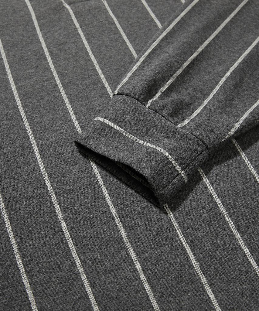 SOUNDSLIFE Vertical Stripe Polo Gray