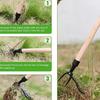Heavy-Duty Aluminum Garden Weeding Tool with 4-Claw Steel for Root Removal