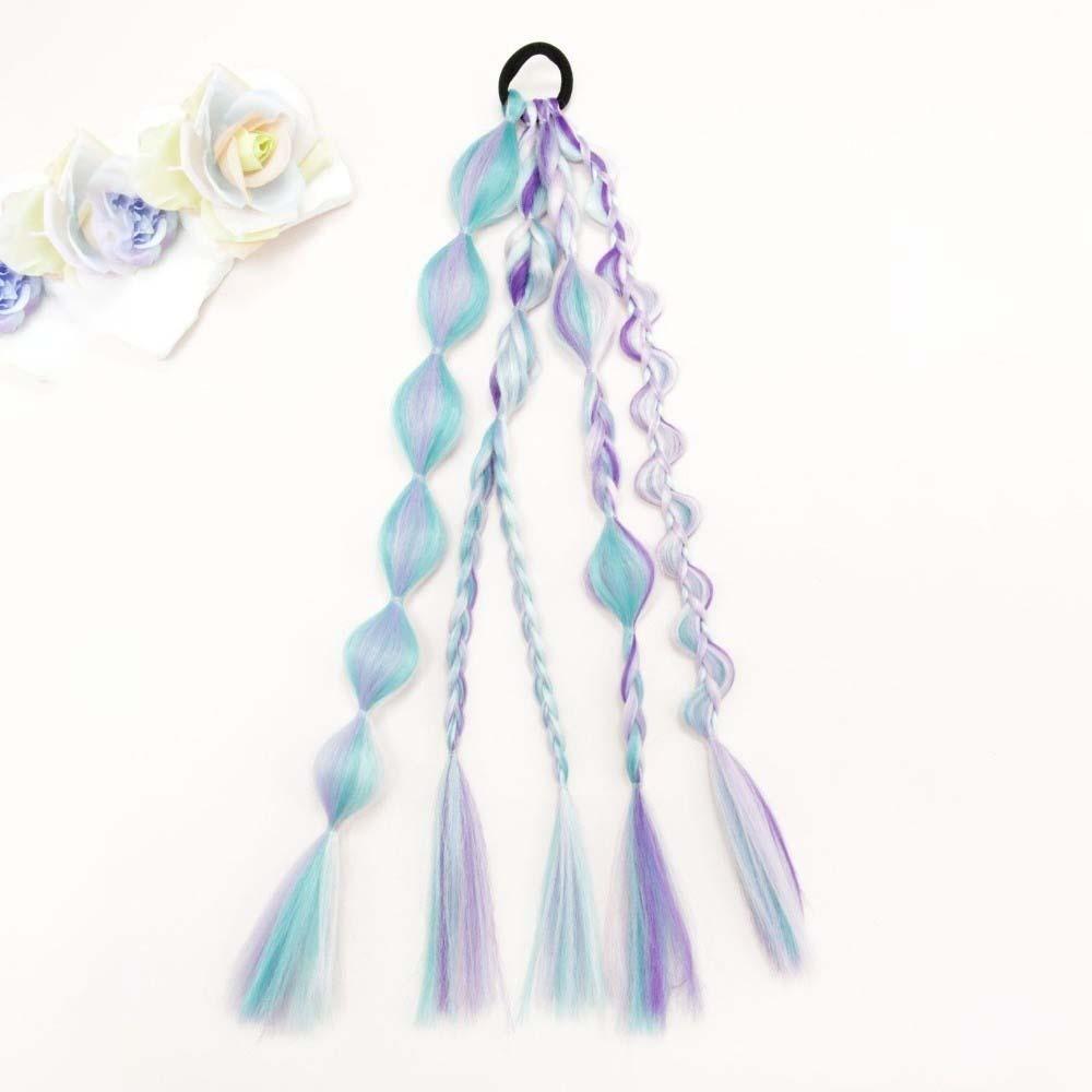 Multi-Color Lantern Bubble Twist Braid Long Gradient Hair Wrap Music Festival