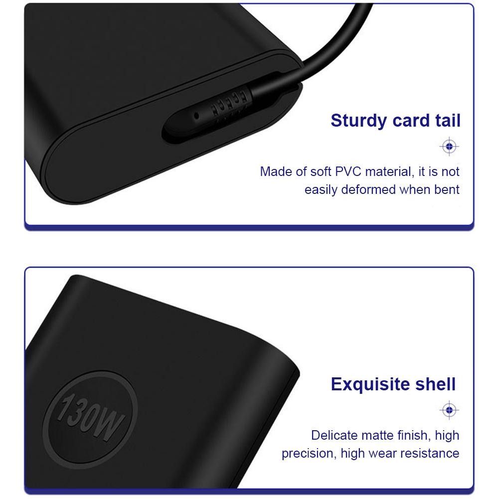 130W USB C Type C AC Adapter Laptop Charger 20V 6.5A for Dell XPS 15 9500 9510/XPS 17 9700 9710/Precision 5550 5750 3560