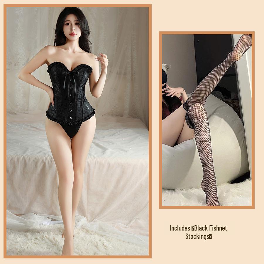 Джин Сяо Сексуальное нижнее белье: Корсет-бюстье на шнуровке «Фея» и ночная сорочка с пышной юбкой без бретелей