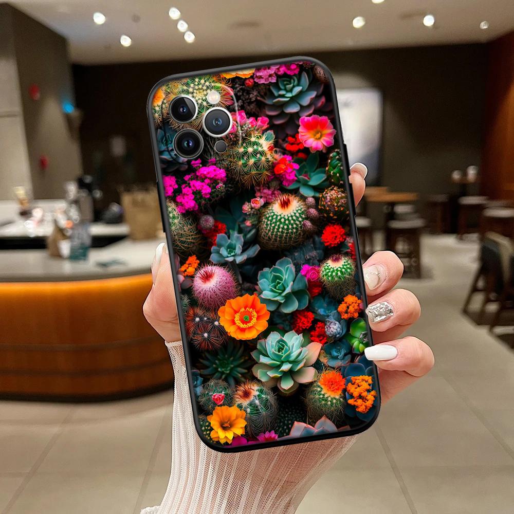 RA33 Watercolour Cacti Succulent New High-End Shell Phone Case for iPhone 16 15 14 13 12 Pro Max Plus Mini