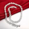 Trend Designer 925 Sterling Silver Classic Circle Chain Bracelet Necklace for Men Women Jewelry Set Fashion Party Gifts