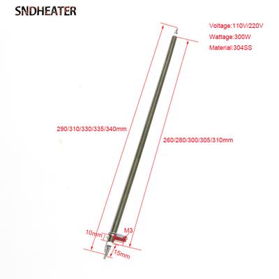 SNDHEATER 2 шт. 290/310/330/335/340 мм Нагревательная трубка для электрической духовки 6,6 мм 110 В/220 В 300 Вт Прямой стиль Круглый металлический лист