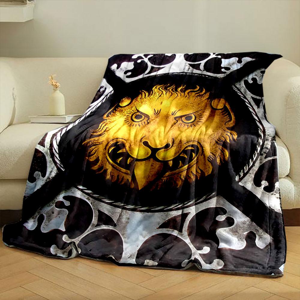 Decorative floral motifs within segmented geometric sections for all seasons blanket lunch break throw gift