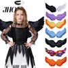 Birthday Party Supplies Kids Angel Wings Girls Princess Costume Adjustable Feather Fairy Carnival Cosplay Stage Performance Prop for Halloween Parties