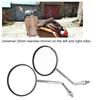 2pcsSet 10mm Round Plating Silver Motorcycle Rear Mirror Left & Right Side Rearview Mirror
