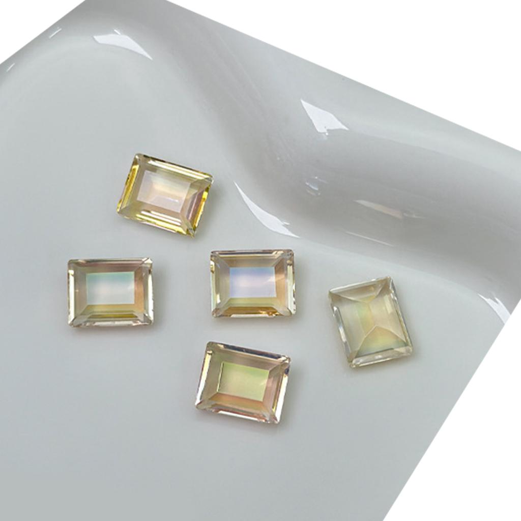 10 Pcs Nail Rhinestones Nail Crystal Gems Rectangular Nail Charms Clear Nail Art Charms Nail Art Decorations for Women