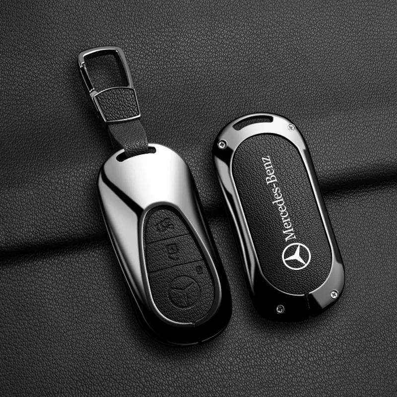 YWP4  Keyring Protector Car Remote Cover Shell Holder For Mercedes Benz C S E Class GLC W206 W214 W223 E300 C260 C300 S450 S500